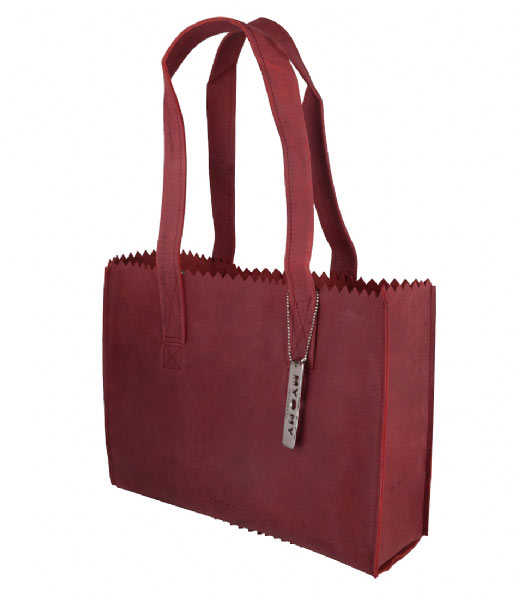 MYOMY Schoudertas MY PAPER BAG Handbag Ostrich Red MYOMY Schoudertas MY PAPER BAG Handbag Ostrich Red